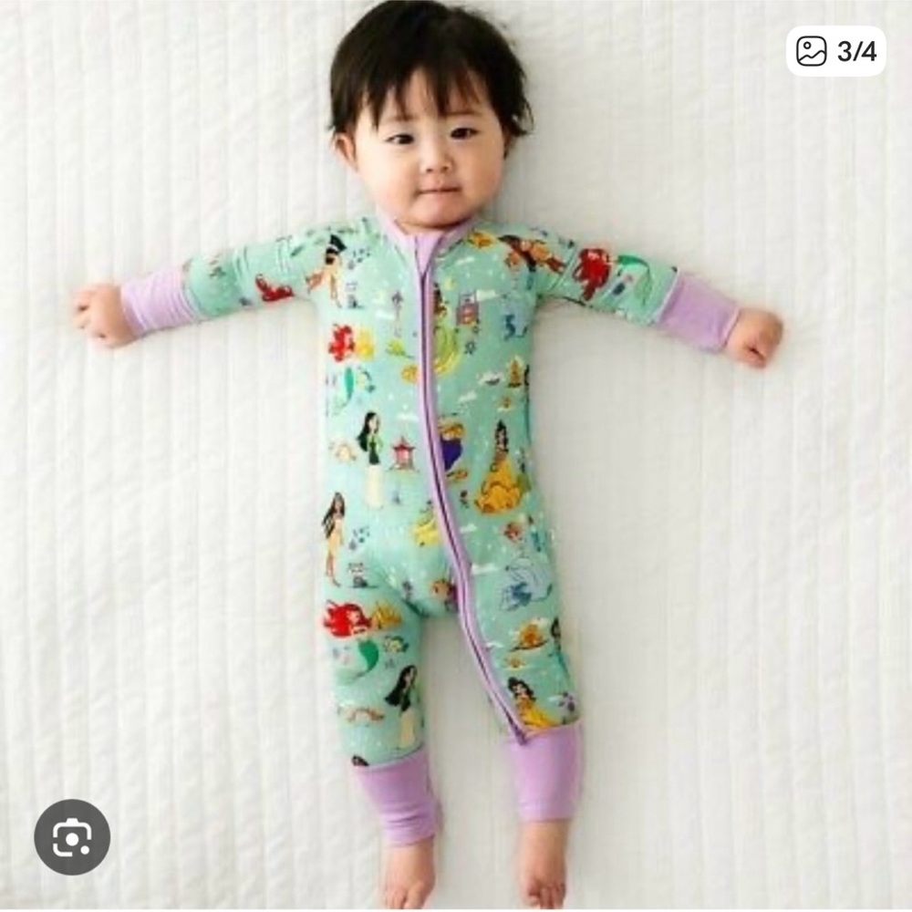 NIB Little Sleepies Disney Princesses 3t